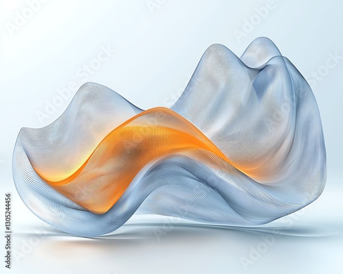 Wavy, Colorful Mesh on Clean Background