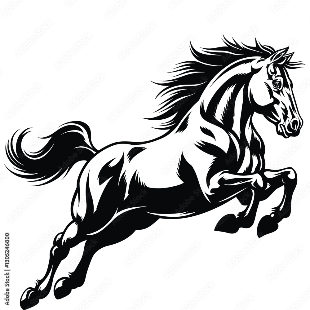 Fototapeta premium Bold Flat-Color Horse Art.