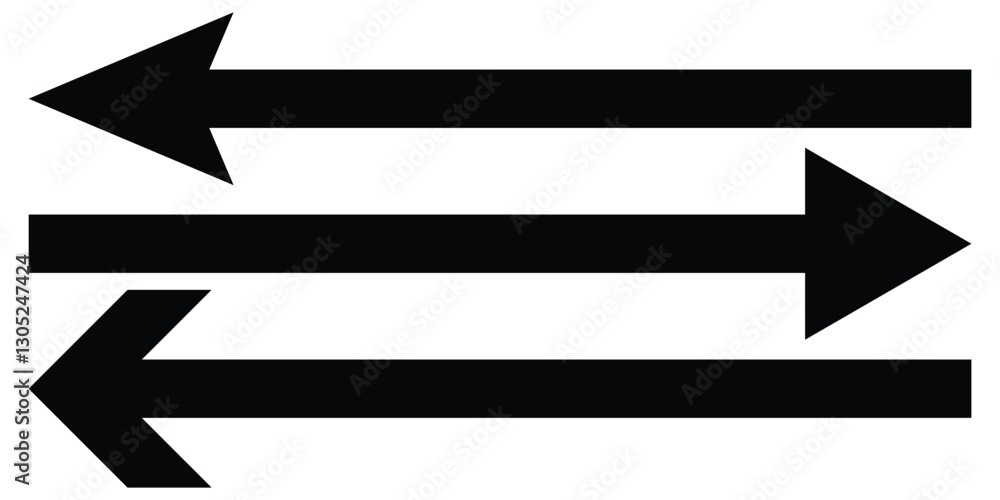 Long arrow icon. Flat style arrow symbol. Black horizontal straight arrow. Vector long arrow icon. Long arrow icon. Flat style arrow symbol. Black horizontal straight arrow. Vector long arrow icon.