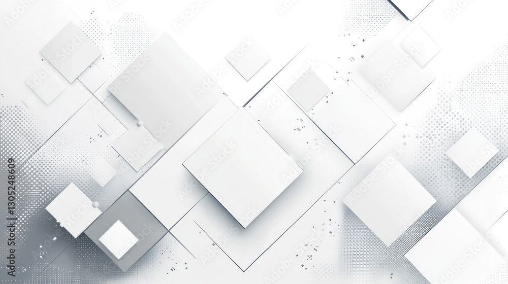 Abstract geometric shapes, overlapping squares, white background. Use for digital, technology concepts, modern design Abstract geometric shapes, overlapping squares, white background. Use for digital, technology concepts, modern design