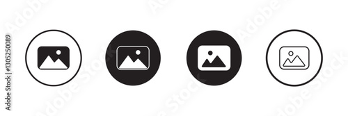 Gallery icon vector set, photo album icon, image picture symbol. Thin line gallery photo outline icons for web and mobile apps. Editable stroke