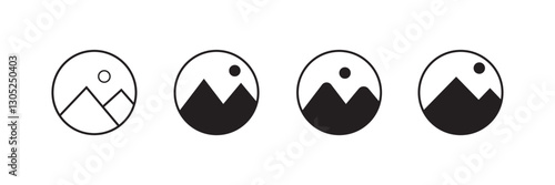 Gallery icon set. Photo album symbol. Image, picture collection icons set. Vector