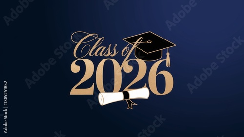 Class of 2026 Sophisticated Graduation Emblem Generative AI