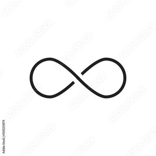 infinity symbol black - simple with discontinuation - isolated - vector