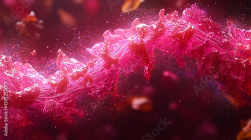 Pink helix swirling in dark space