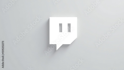 twitch logo features minimalist white square gray background rounded corners rendering