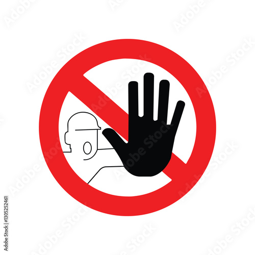 no trespass sign. trespassing prohibited symbol. stop pictogram symbol vector on white background