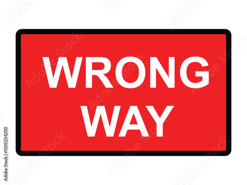 Wrong way road sign vector isolated on white background