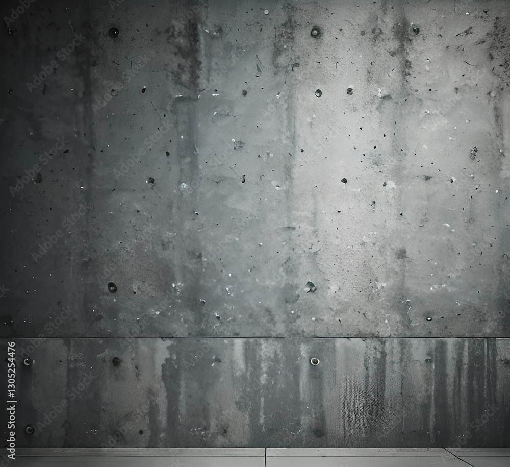 Fototapeta premium Gray metal wall texture background, suitable for Halloween theme background, old cracks in cement, dusty old film effect texture, horror concrete imitation facade wall, generative AI
