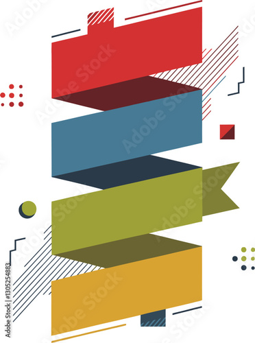 Abstract Ribbon Banner Vector Sheep