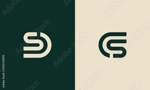 SD or CS monogram logo design
