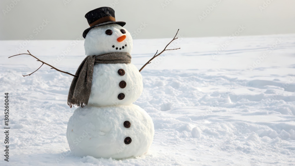 Fototapeta premium Snowman on White Background