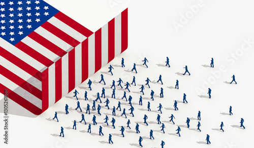 US flag wall immigration
