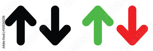 Up down arrow icon. A small two way direction symbol. Isolated on a white background.