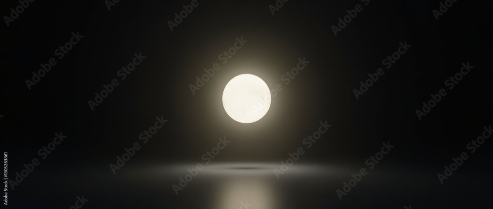 Glowing Orb Suspended in a Dark Void Glowing Orb Suspended in a Dark Void