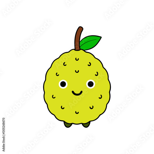 Cute breadfruit cartoon vector