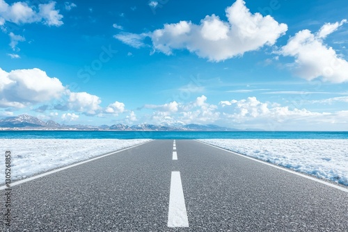 black asphalt road and white dividing lines