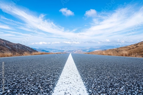 black asphalt road and white dividing lines