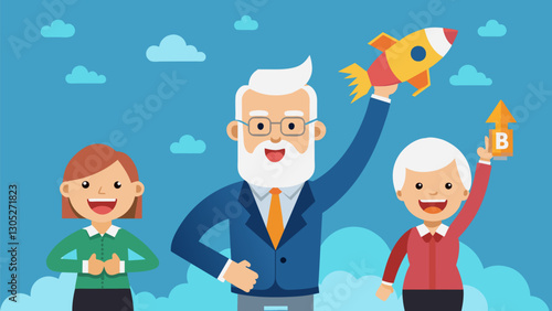 With their entrepreneurial spirit and drive for success baby boomer freelance consultants bring a unique energy and passion to the businesses they work with fueling growth and. Vector illustration