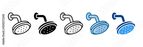 Shower Icon Set Multiple Style Collection