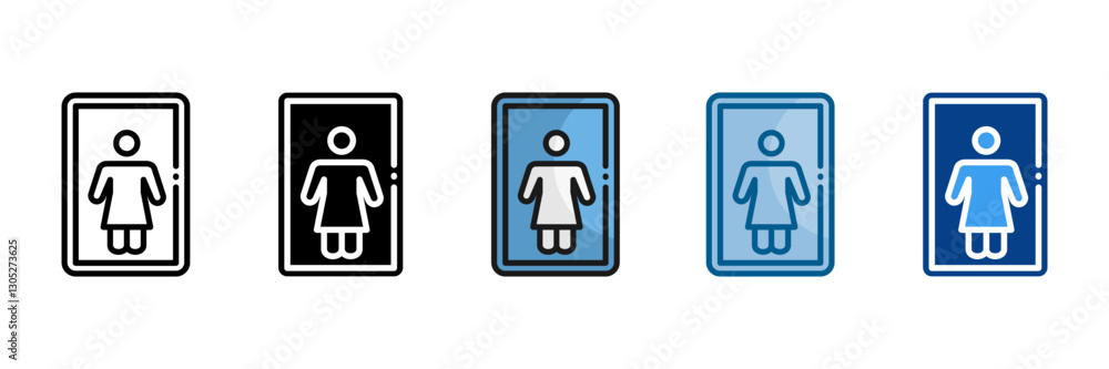 Toilet Sign Icon Set Multiple Style Collection Toilet Sign Icon Set Multiple Style Collection