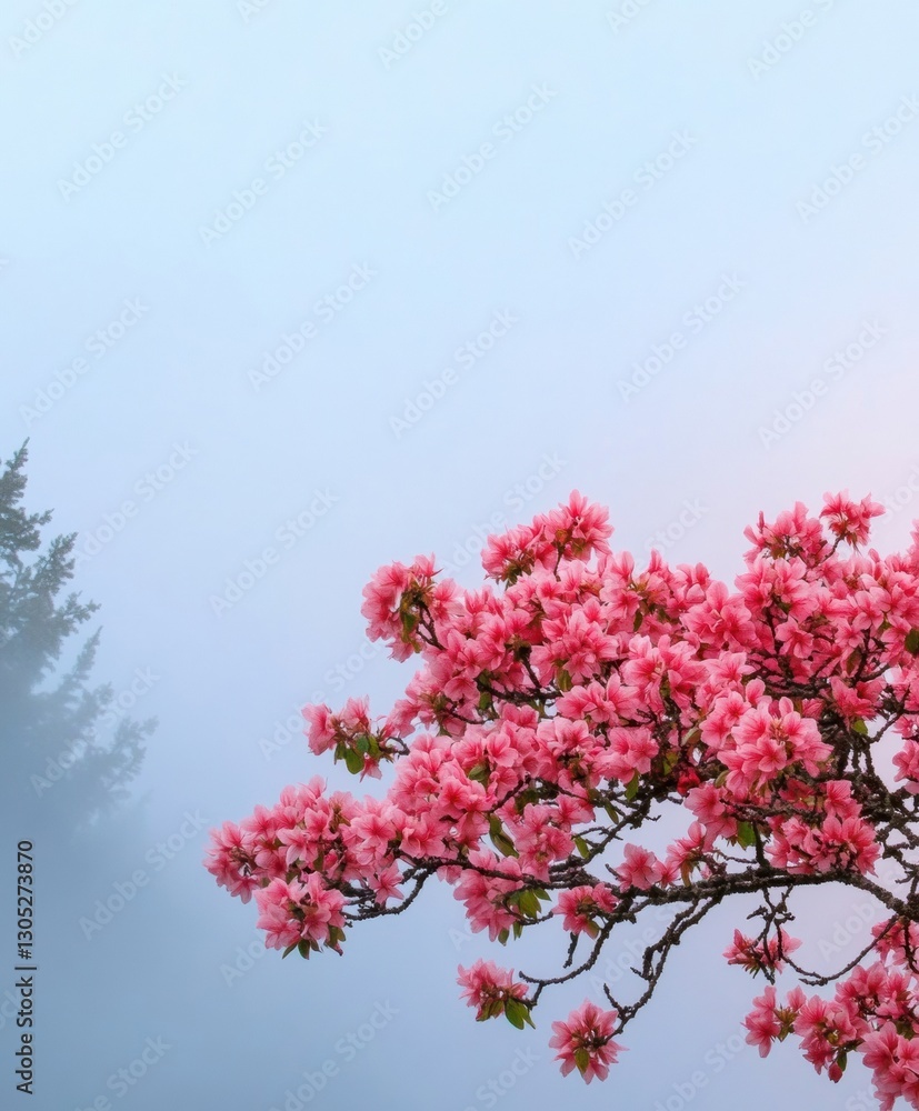 Ethereal Spring Equinox Vibrant Pink Azalea Blossoms Emerging Through Misty Landscape - Wellness and Renewal Aesthetic for Mindful Brand Storytelling Ethereal Spring Equinox Vibrant Pink Azalea Blossoms Emerging Through Misty Landscape - Wellness and Renewal Aesthetic for Mindful Brand Storytelling