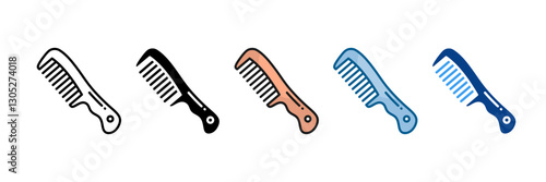 Comb Icon Set Multiple Style Collection