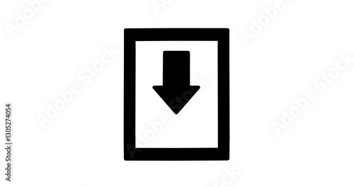 download animation or arrow moving down on white background
