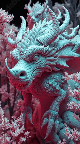 Wallpaper Mural Dragon & Blossoms: Mythical Creature, Cherry Flowers, Fantasy Art.


 Torontodigital.ca