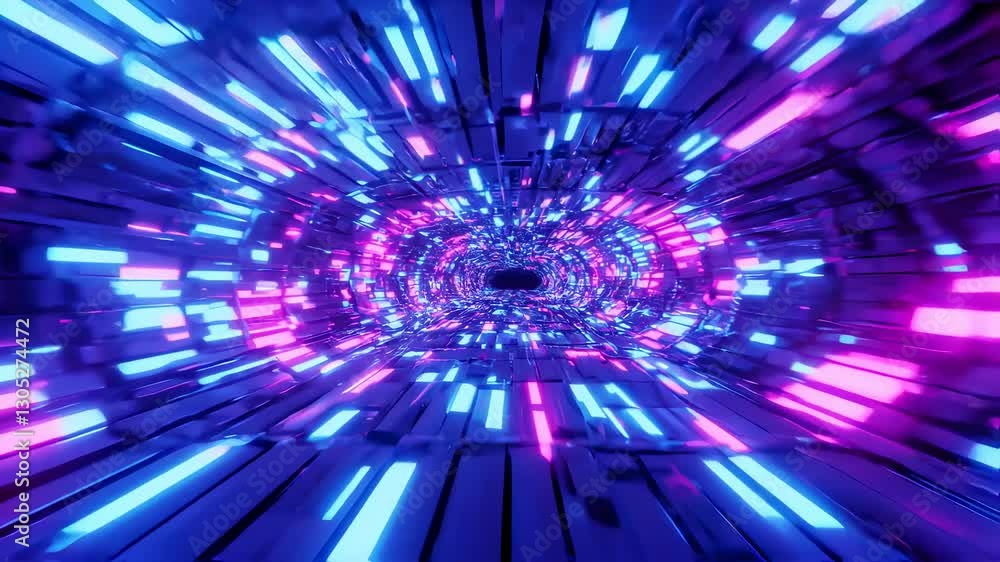 Sci-Fi Neon Tunnel Animation Sequence Sci-Fi Neon Tunnel Animation Sequence