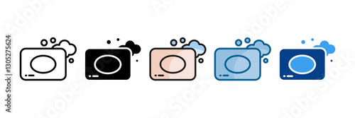 Bar Soap Icon Set Multiple Style Collection