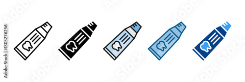 Toothpaste Icon Set Multiple Style Collection