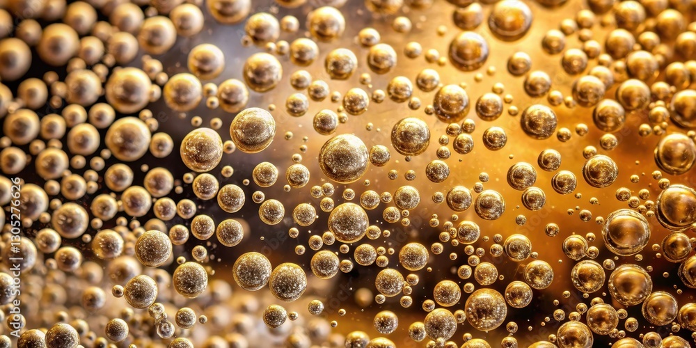 Fizzy liquid with tiny spherical bubbles on the surface, revealing the intricate structure of carbonation, refreshment Fizzy liquid with tiny spherical bubbles on the surface, revealing the intricate structure of carbonation, refreshment