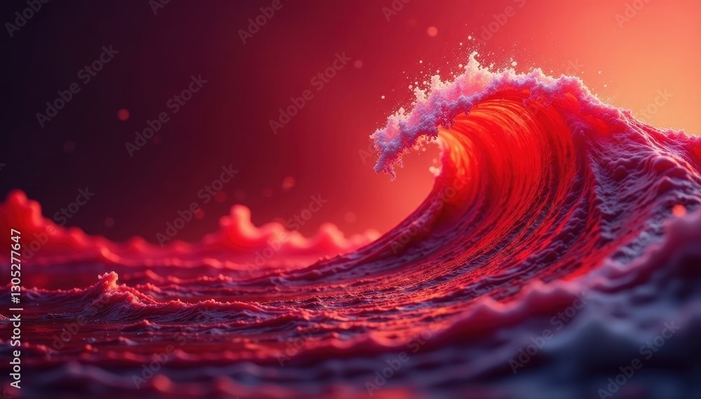 Fototapeta premium Abstract red wave, swirling motion, vibrant energy, whirlpool, color, energy