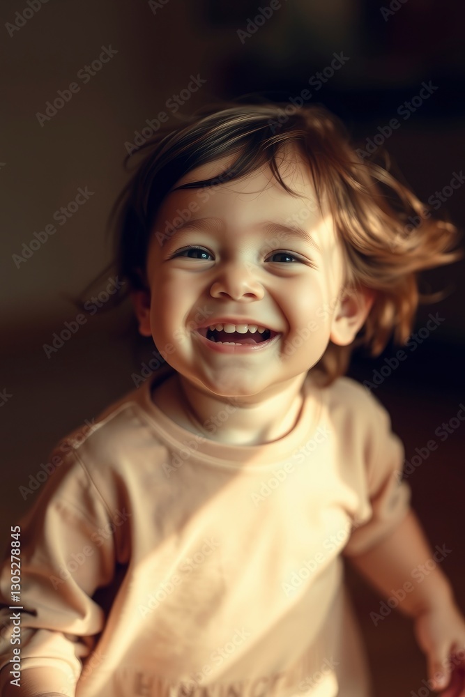 Art photograph a child who is laughing happily Art photograph a child who is laughing happily