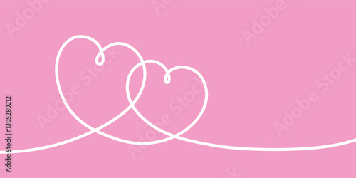 Heart in line art style. Hand drawn design for Valentine’s Day, Mother’s Day and Women’s Day. Vector illustration