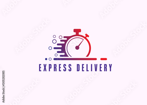 A fast time logo featuring a stopwatch, representing a speed concept for quick delivery, express, and urgent services. This vector line icon illustrates deadlines and delays