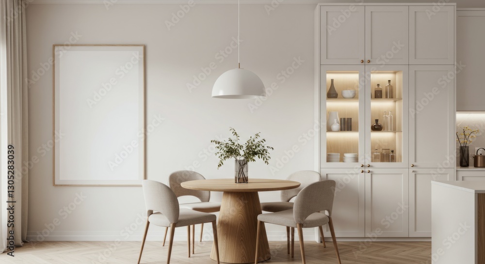 Fototapeta premium Elegant Dining Room with Minimalist Decor
