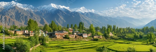 Indus Valley Panorama in Ladakh, Himalayas, Kashmir, India - Stunning Himalayan Landscape View