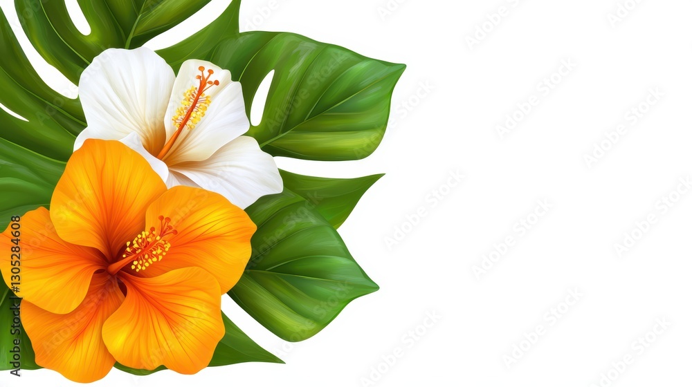 Fototapeta premium Serene white flowers in bloom, a closeup view of nature's delicate beauty