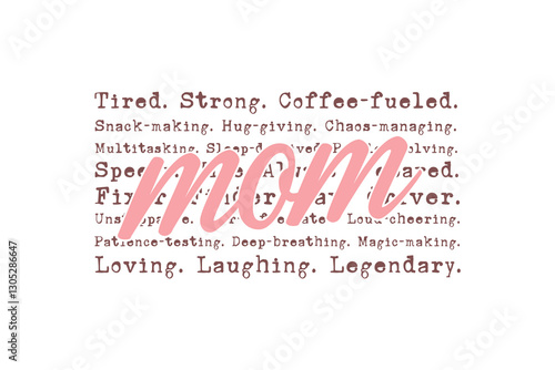 Mothers Day Mama Mom words SVG T Shirt Design