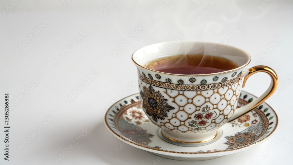 Teacup, Tea, Hot Drink, Steam, White Background Teacup, Tea, Hot Drink, Steam, White Background