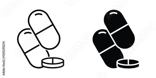 Pill capsule icon sign vector illustration