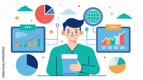 Using predictive analytics to forecast customer preferences and anticipate their future needs.. Vector illustration