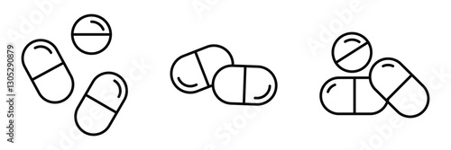 Pill medicine vector icon medical tablet icon. Healthcare pill icon with capsule illustration in vector format.