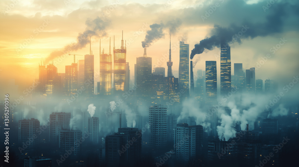 Fototapeta premium Exploring the powerful dynamics of the oil and gas economy in an industrial city