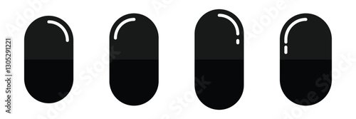 Capsule Icon in Flat Style. Medicine Pill Capsule Icon for Health, Pharmacy, and Medical Use.
