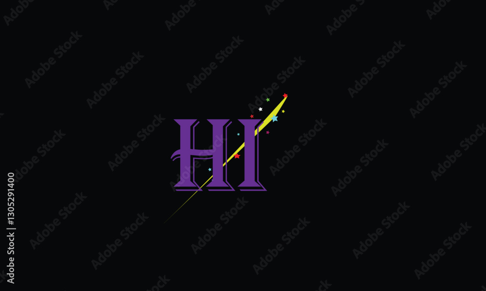 HI, h, i, abstract, letters, logo, monogram HI, h, i, abstract, letters, logo, monogram