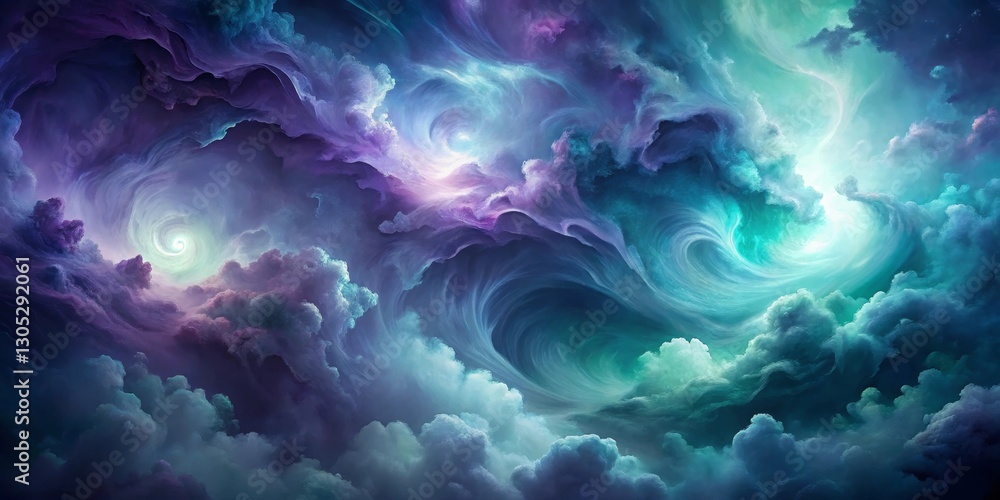 Whimsical Celestial Swirls A Dreamlike Tapestry of Purple, Teal, and White Clouds in a Serene, Ethereal Fantasy Landscape Whimsical Celestial Swirls A Dreamlike Tapestry of Purple, Teal, and White Clouds in a Serene, Ethereal Fantasy Landscape