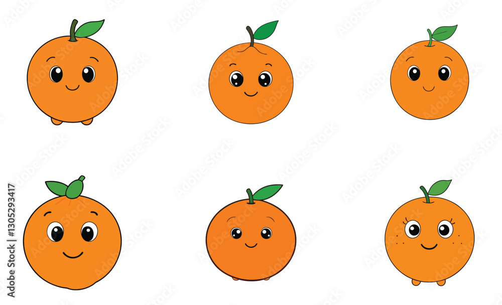 Cute clementine cartoon vector Cute clementine cartoon vector